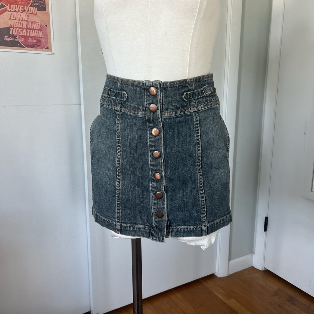 GAP Silver Blue Mini A-Line Skirt